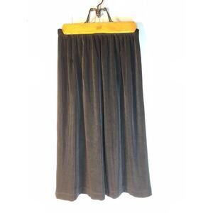 Chico's Travelers Sz Sm Black Stretch Midi Flare Skirt Ribbed Travel Knit Witchy